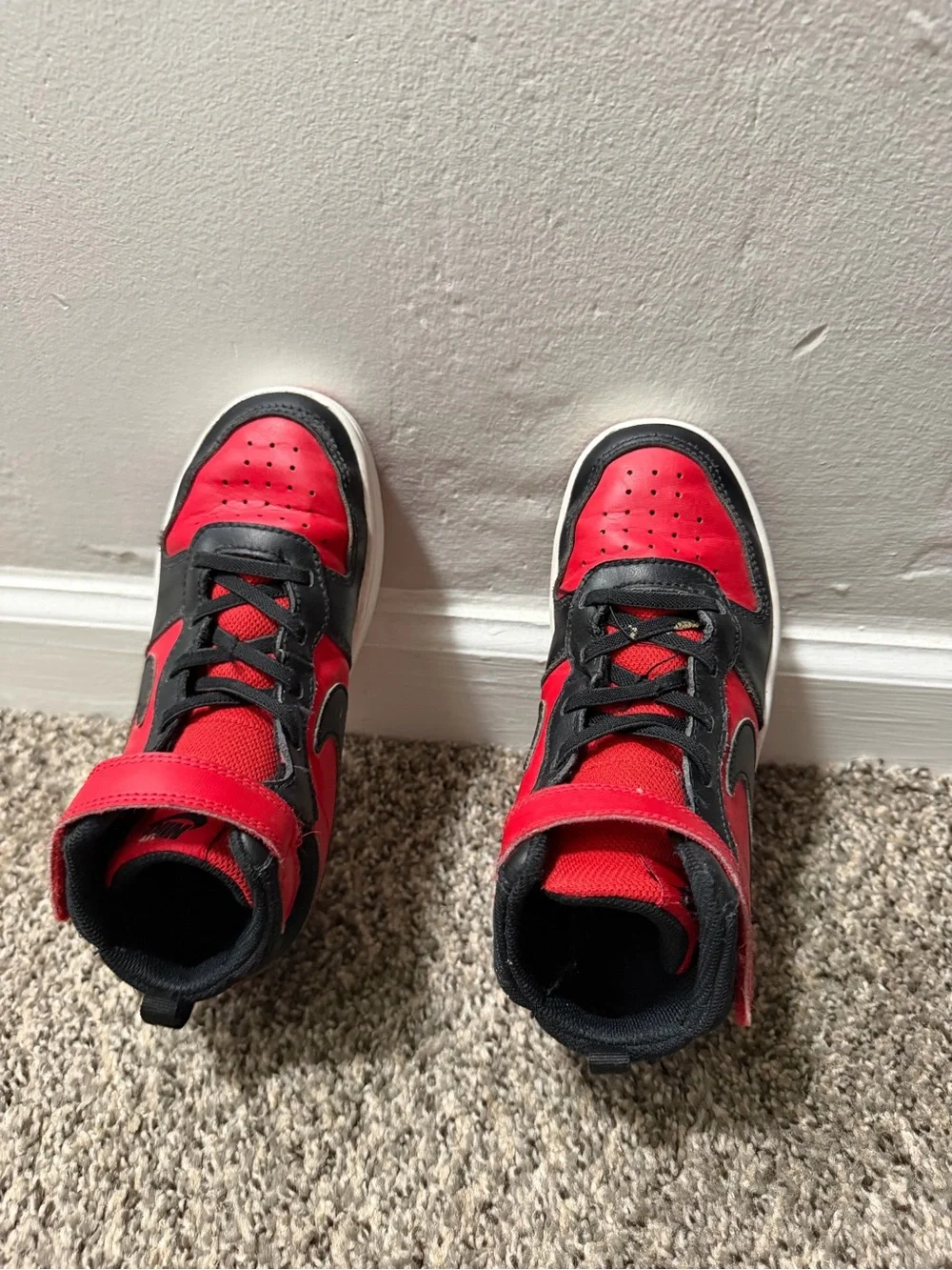 Nike Kids High-Top Sneakers - Red and Black